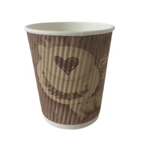 Water-based barrier ripple hot drink cup