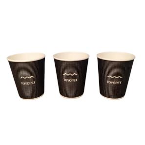 12 oz Compostable No Plastic Premium Quality Sturdy and Leak-proof Water-based Coating Triple Wall Paper Cups For Coffee